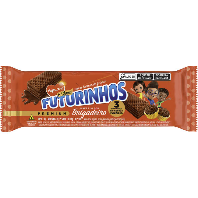 Biscoito Wafer Futurinhos Brigadeiro 28g