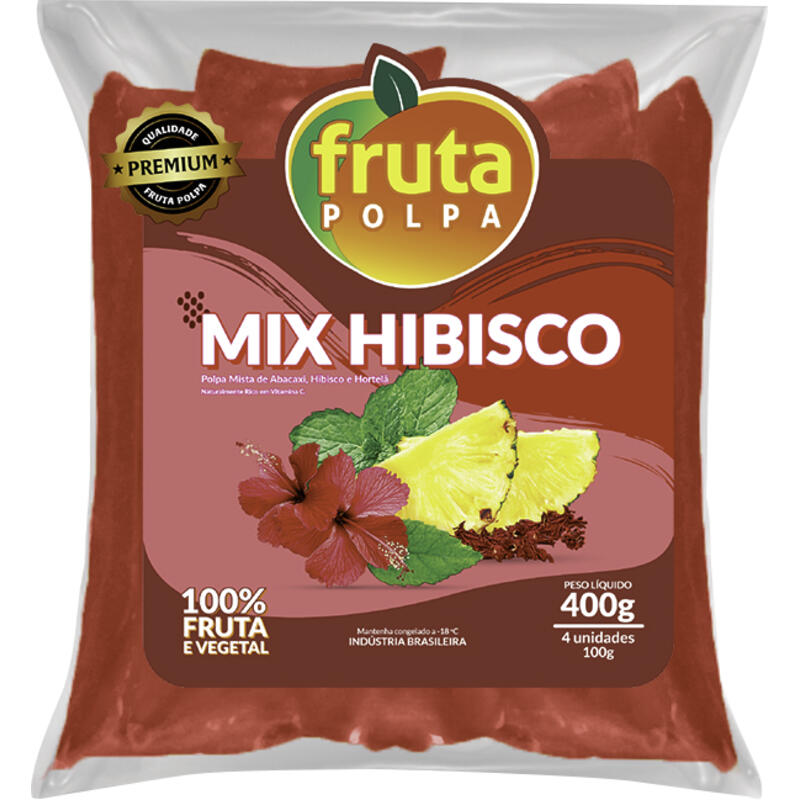 Polpa Fruta Polpa Congelada Mix Hibisco 400g