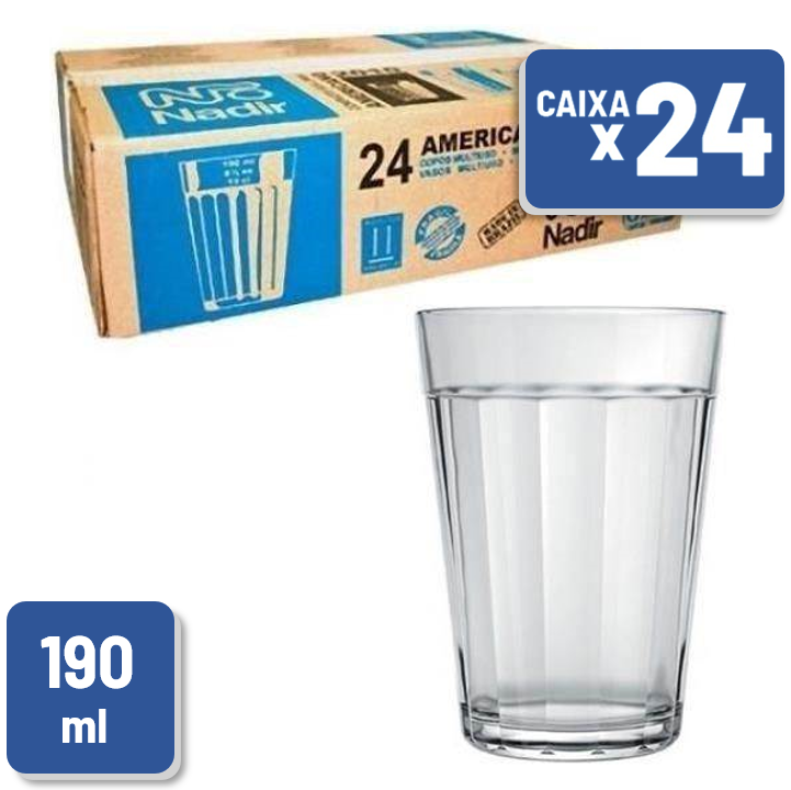Copo Americano Nadir 190ml Caixa c/ 24 Un
