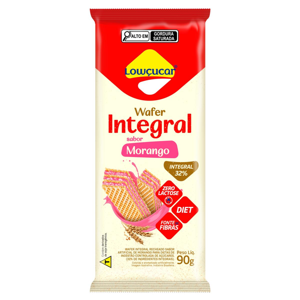Biscoito Wafer Lowçucar 90g - Diet - Morango - Zero Açúcar