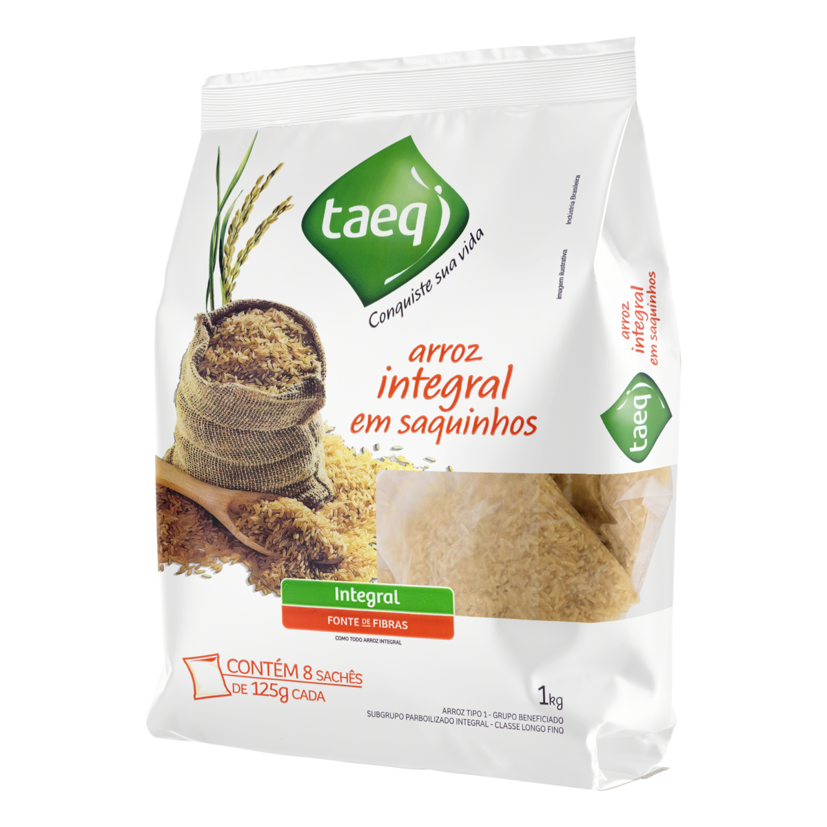 Arroz Parboilizado Tipo 1 Integral Taeq Pacote 1kg 8 Unidades