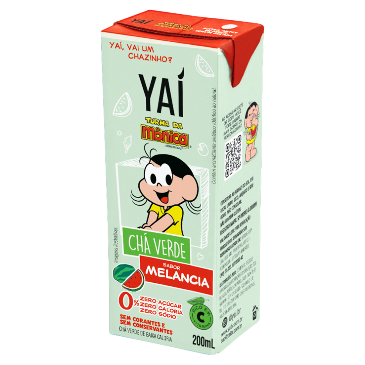Chá Verde Melancia Zero Açúcar Turma da Mônica Yaí Caixa 200ml