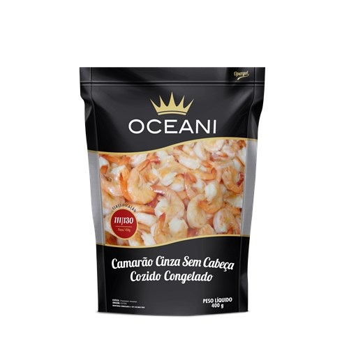 Camarão Sem Cabeça Cozido Oceani 111/130 Congelado 400g