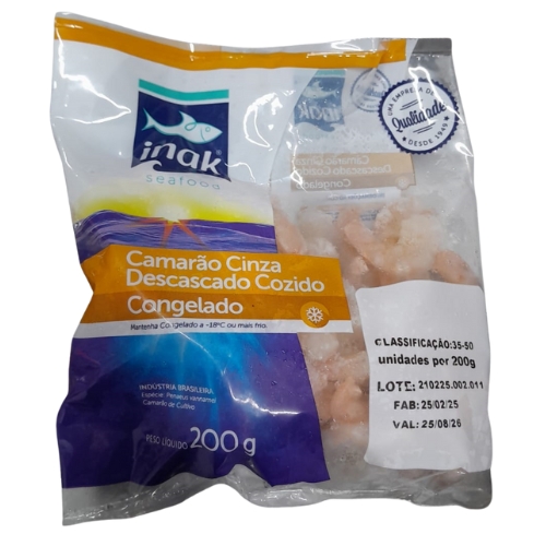Camarão Cinza Descongelado Cozido 71/90 Inak 200g