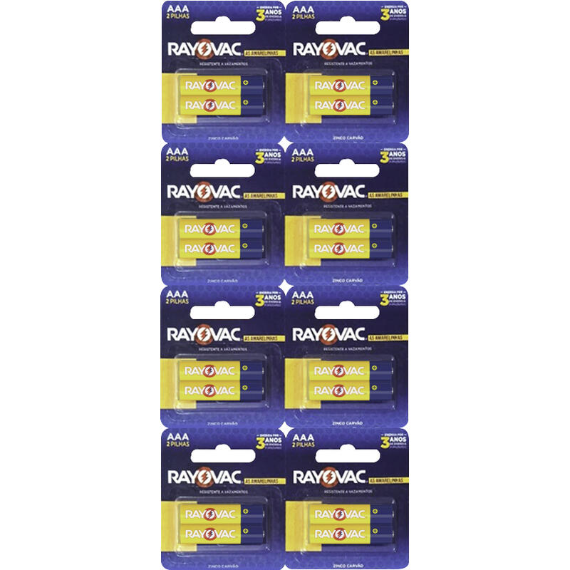 Pilha Rayovac Palito AAA Multiblister 16 un