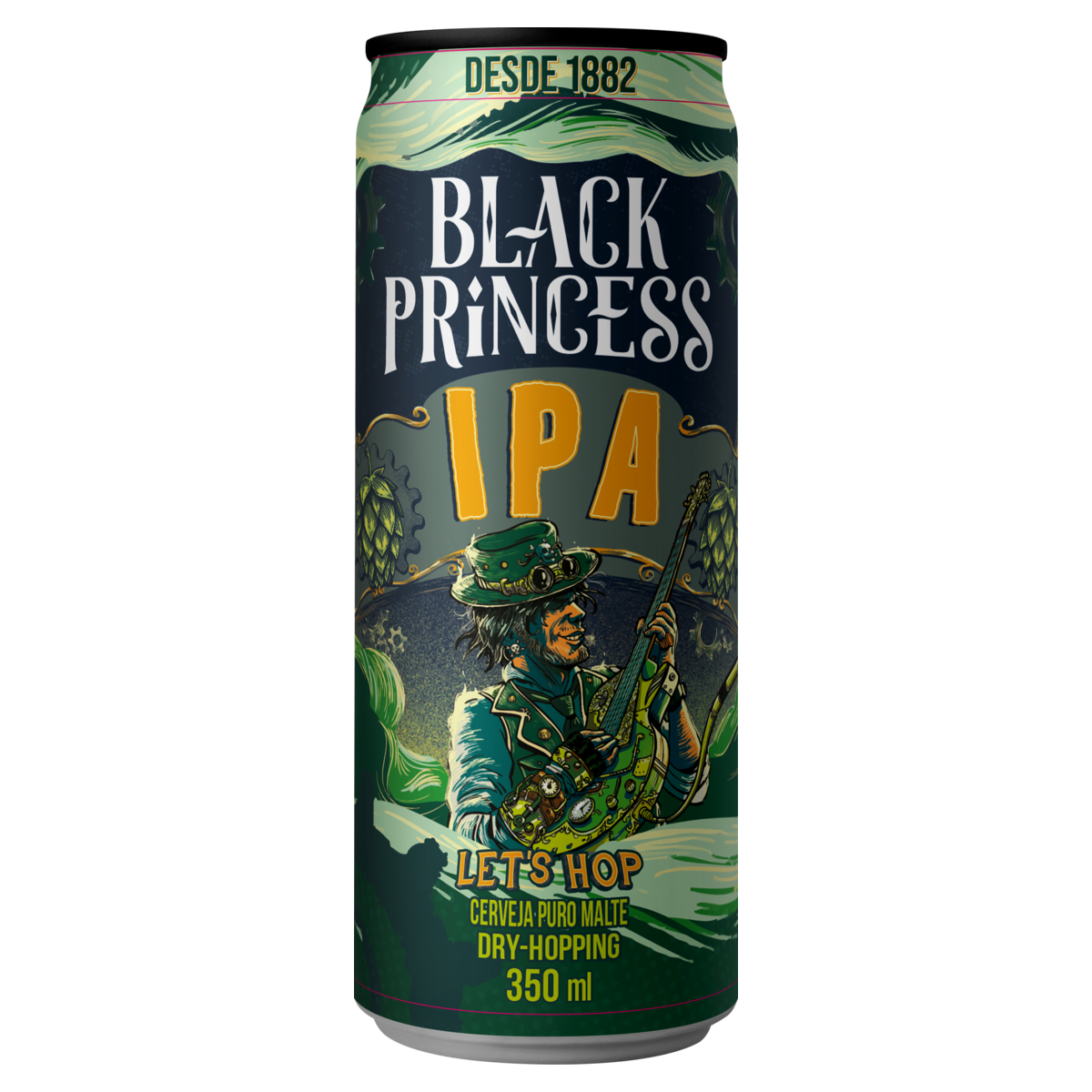 Cerveja Ipa Puro Malte Lets Hop Black Princess Lata 350ml
