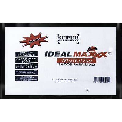 Saco para Lixo Ideal Maxxx Multiuso - 100L 25 un