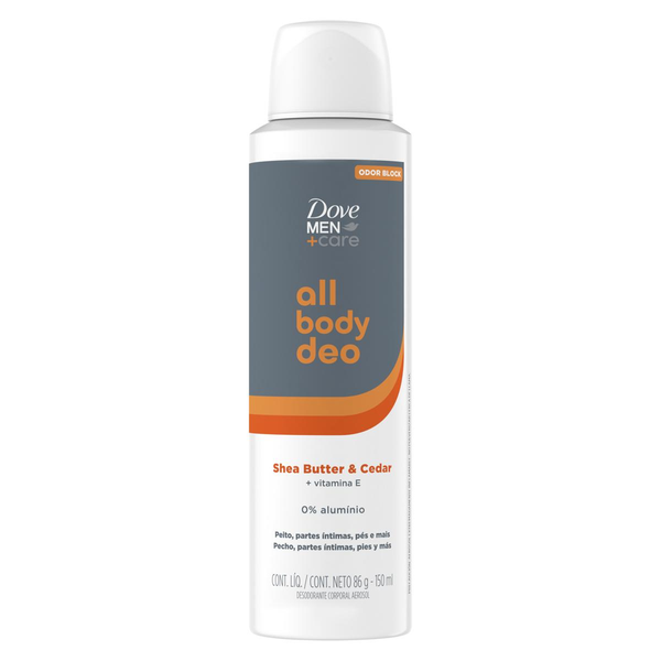 Desodorante Aerossol Shea Butter & Cedar Dove Men+Care All Body Deo 150ml Spray