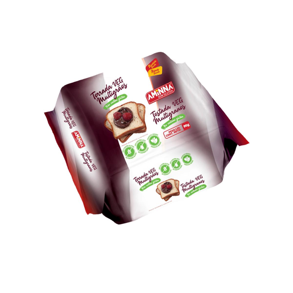 Torrada Aminna 90g - Sem Glúten - Multigrãos