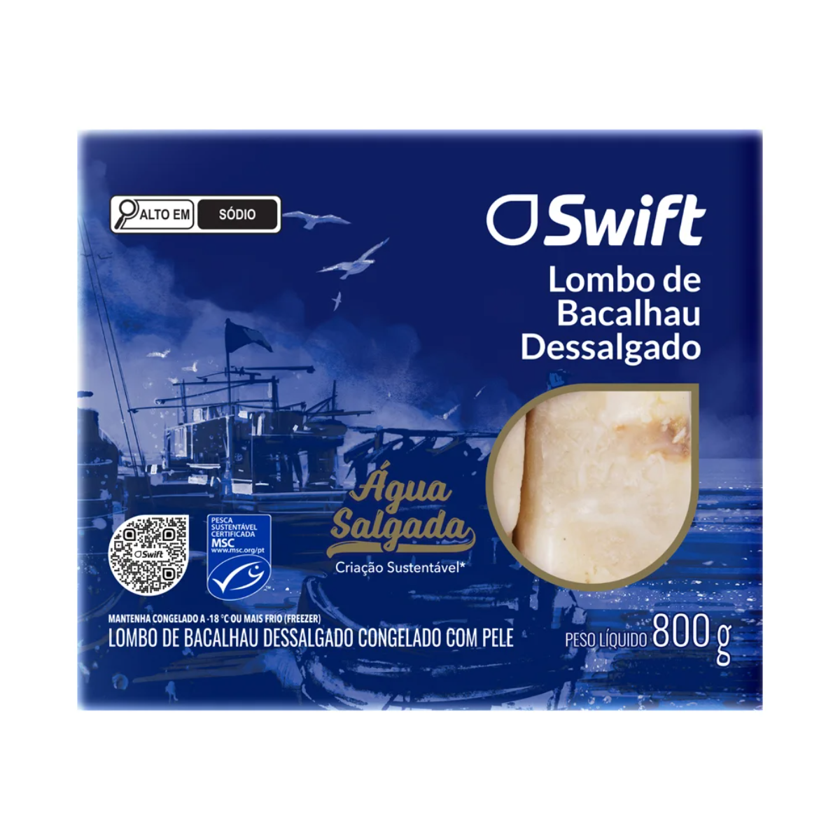 Lombo de Bacalhau Dessalgado Swift 800g