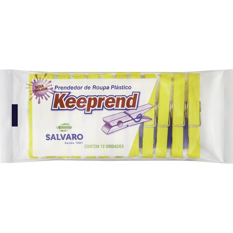 Prendedor de Roupas Keeprend Plástico 12un