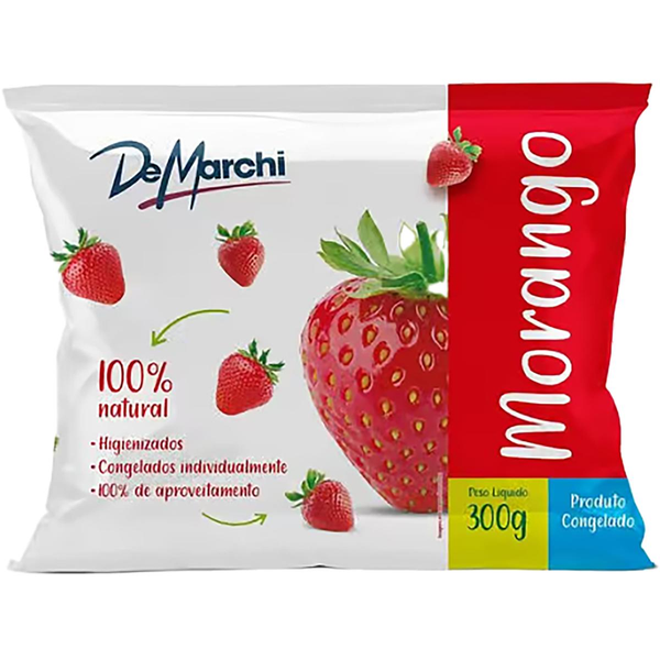 Fruta DeMarchi 300g - Morango - Congelado - IQF