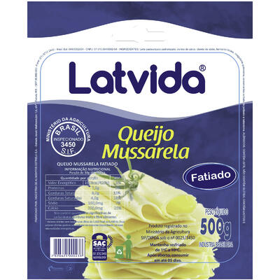 Queijo Mussarela Latvida Fatiado 500g
