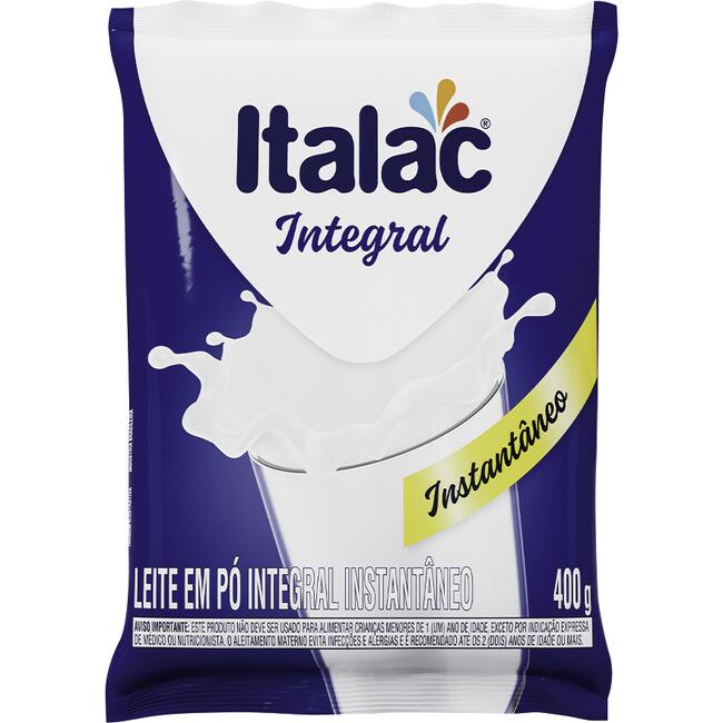 Leite em Pó Italac 400g - Instantâneo - Integral - Sachê