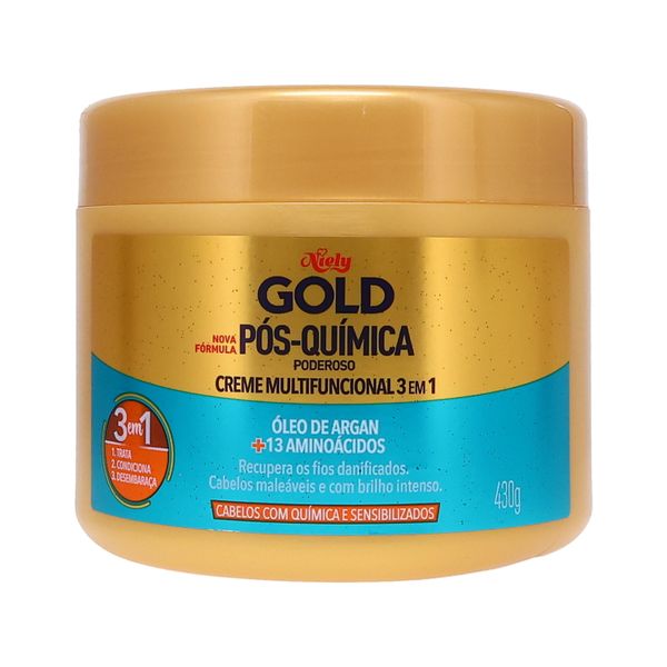 Creme Multifuncional 3 em 1 Niely Pós-Química Pote 430gr
