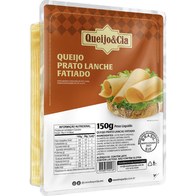 Queijo Prato Queijo & Cia Fatiado 150g
