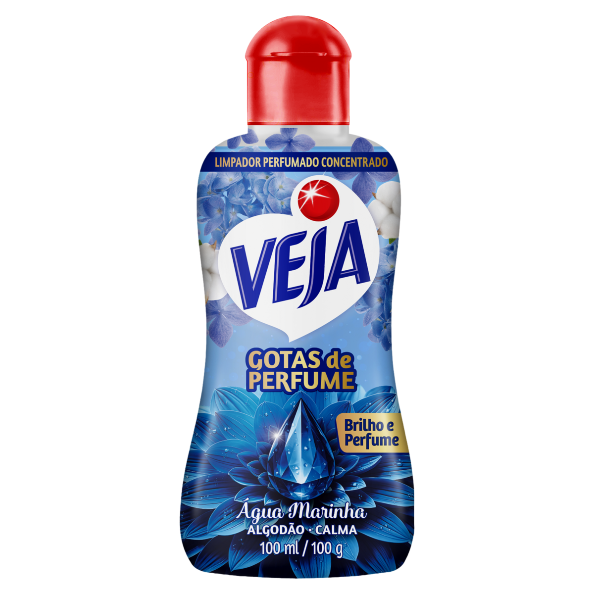 Limpador Perfumado VEJA Gotas de Perfume Água Marinha Algodão 100ml