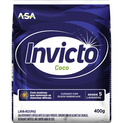 Lava Roupas em Pó Invicto Coco 400g