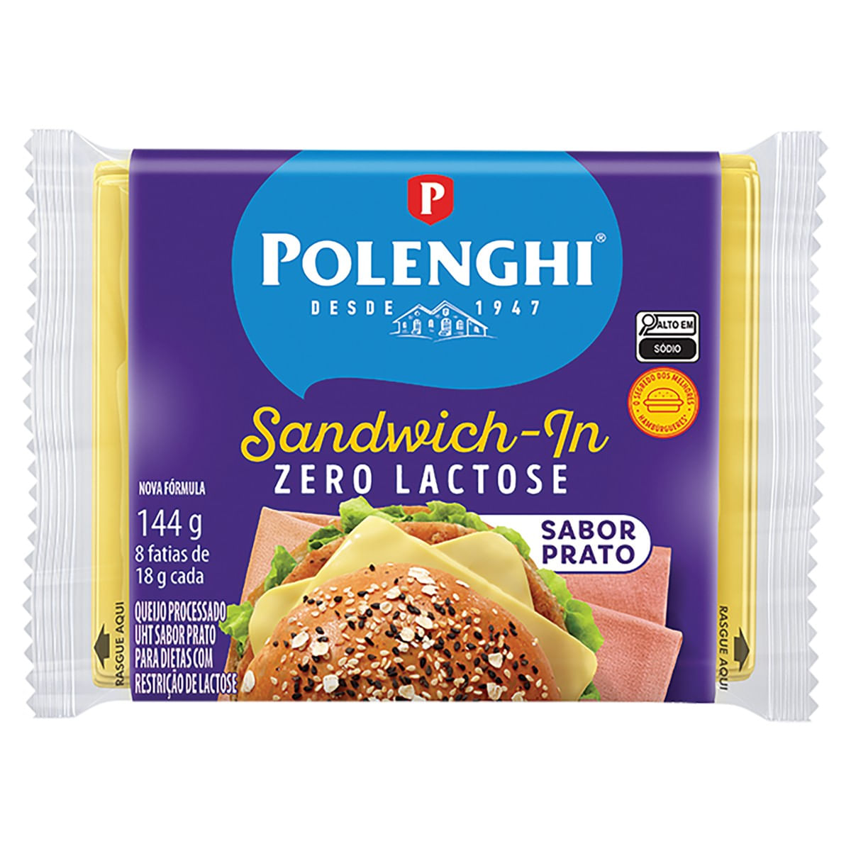 Queijo Prato Polenghi Sandwich-in Zero Lactose 144g