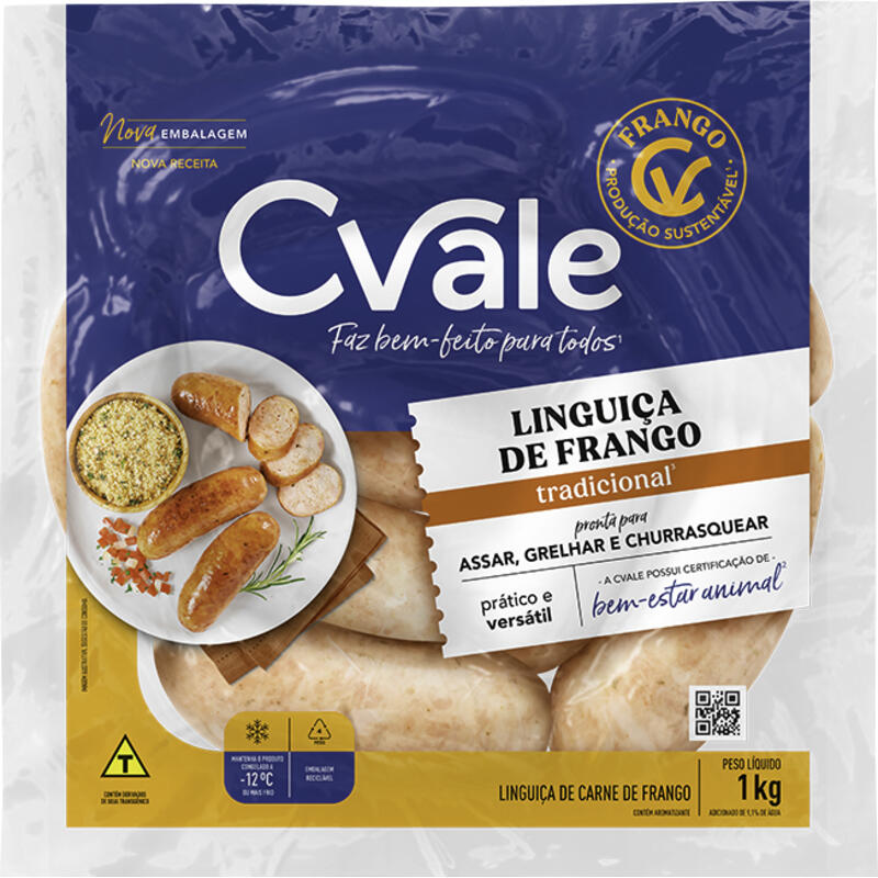 Linguiça de Frango C.Vale Congelada 1kg