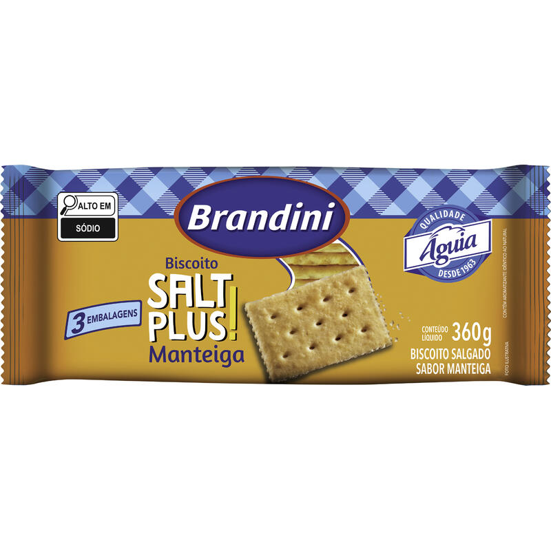 Biscoito Salt Plus Brandini Manteiga 360g