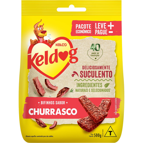 Alimento Keldog Para Cão Bifinho Churrasco Pacote 500g