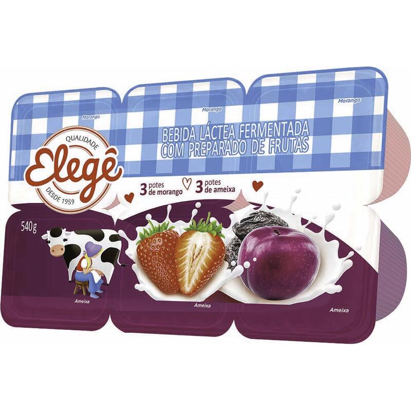 Bebida Láctea Polpa Elegê Morango e Ameixa 540g