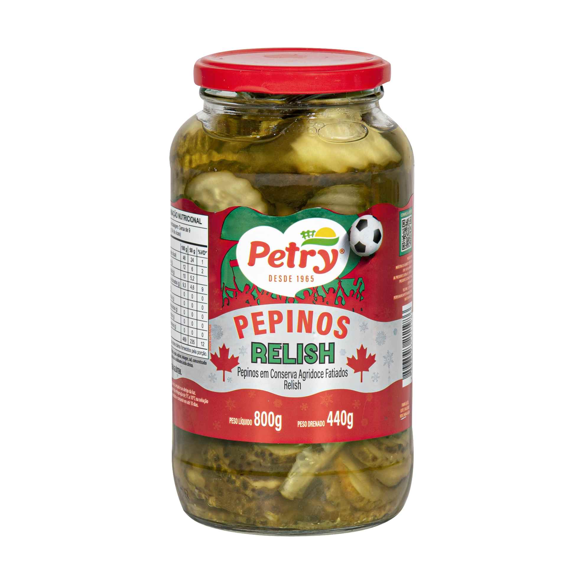 Pepinos em Conserva Agridoce Relish Fatiado Petry 440g