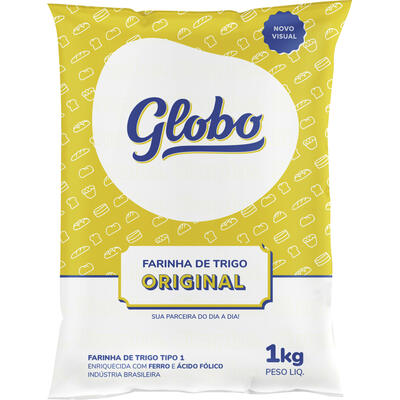 Farinha de Trigo Tipo 1 Original Globo Pacote 1kg