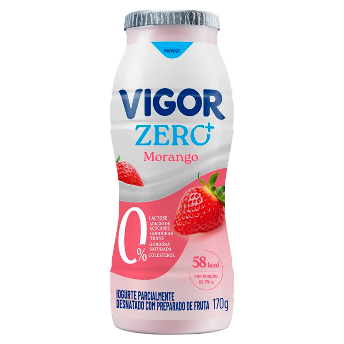Iogurte Parcialmente Desnatado Morango Zero Lactose Vigor 170g