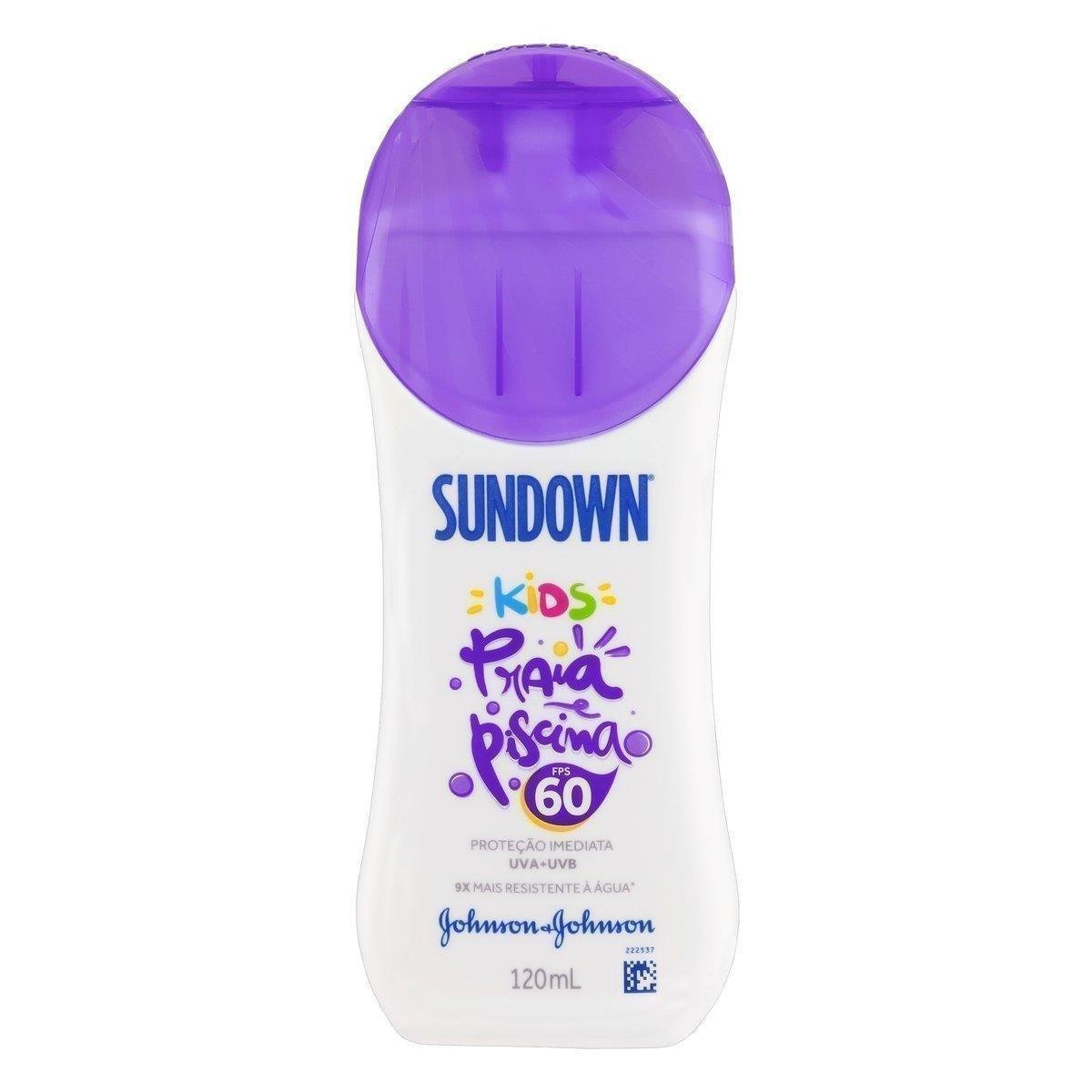 Protetor Solar Infantil Corpo e Rosto SUNDOWN® Praia e Piscina Kids FPS 60 120mL