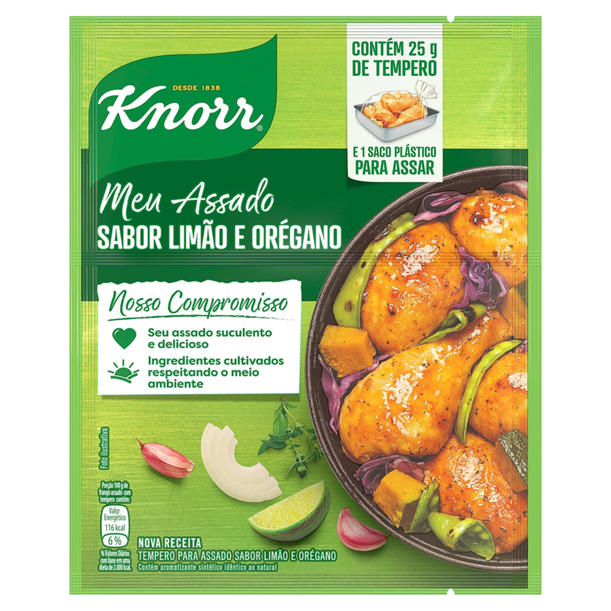 Tempero Knorr Meu Assado Sabor Limão e Orégano 25g