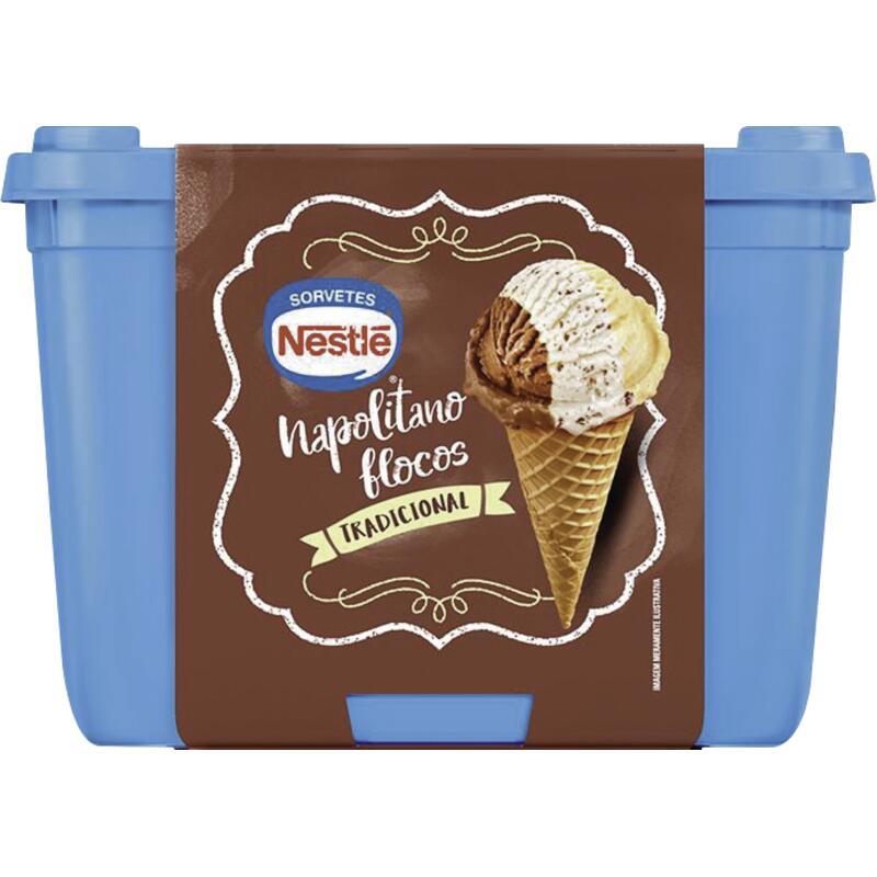 Sorvete NESTLÉ Napolitano Flocos 1.5l