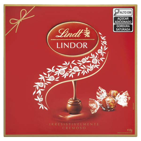 Caixa de Presente Lindt Lindor Chocolate Ao Leite 112g Com 9 unidades