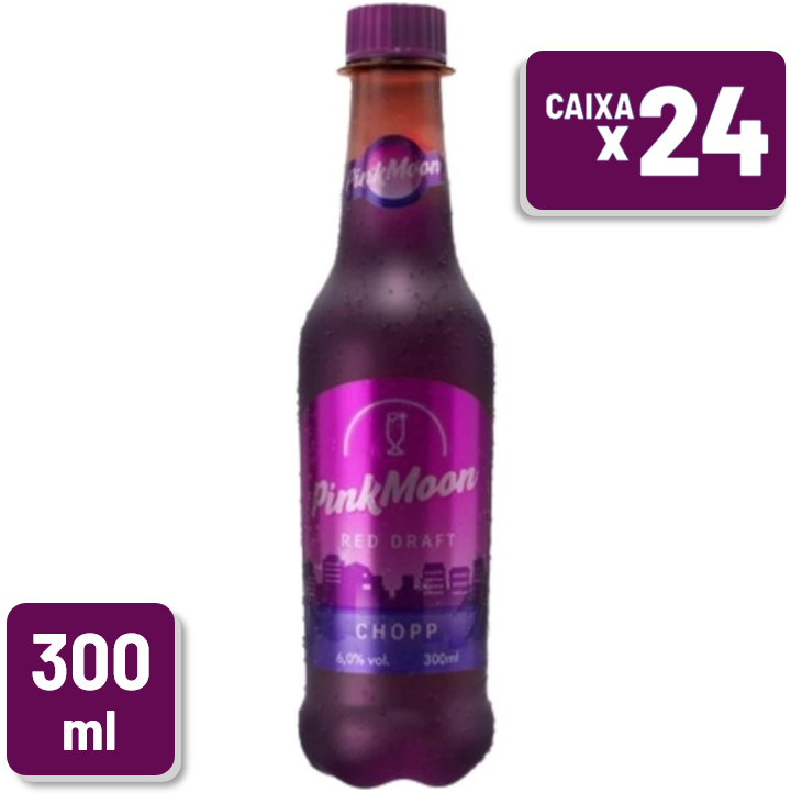 Coquetel Alcoólico Pink Moon Pet 300ml Caixa c/ 24 Un