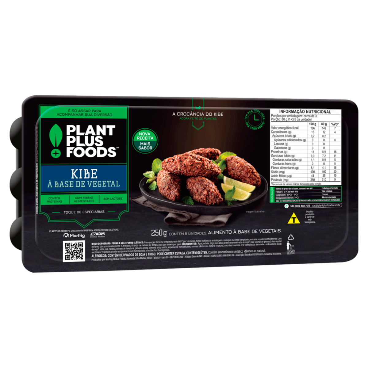 Kibe Vegetal Plantplus Foods Bandeja 250g 5 Unidades
