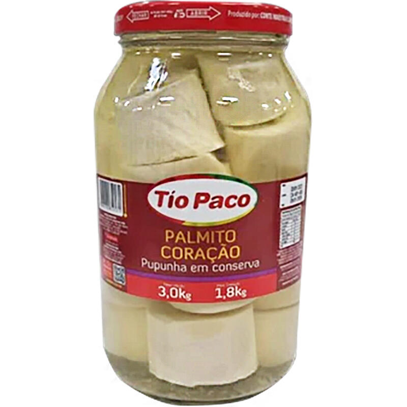 Palmito de Pupunha Tio Paco Coração 1,8kg