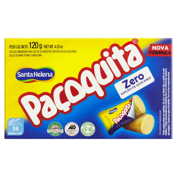 Paçoquita Santa Helena 120g - Zero Açúcar - Rolha
