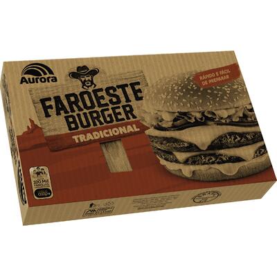 Hambúrguer Faroeste Aurora Congelado Misto 36x56g