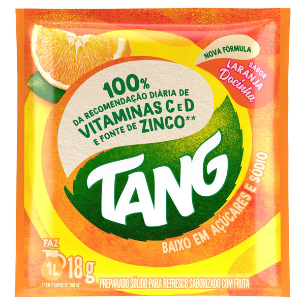 Refresco em Pó Laranja Docinha Tang Pacote 18g