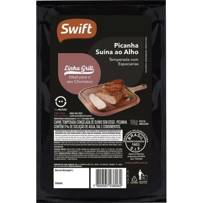 Picanha Suína ao Alho Swift Cong Preço por quilo no pacote