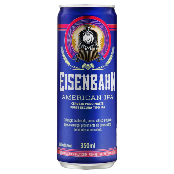 Cerveja EISENBAHN American IPA Puro Malte Lata 350ml