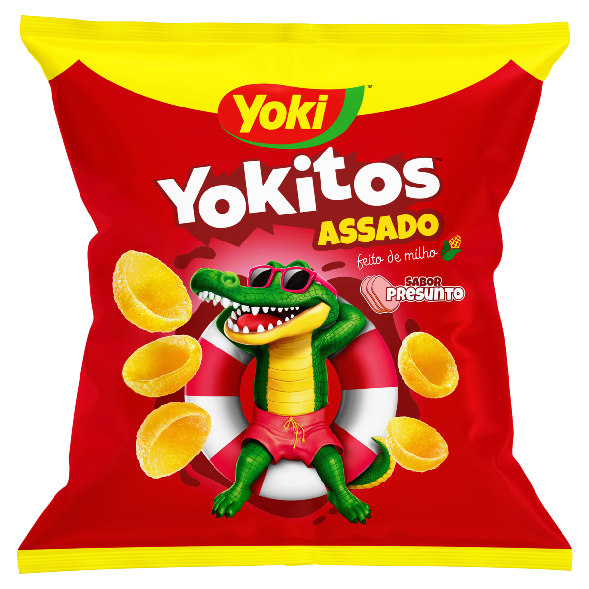 Salgadinho de Milho Conchinha Presunto Yoki Yokitos Pacote 90g