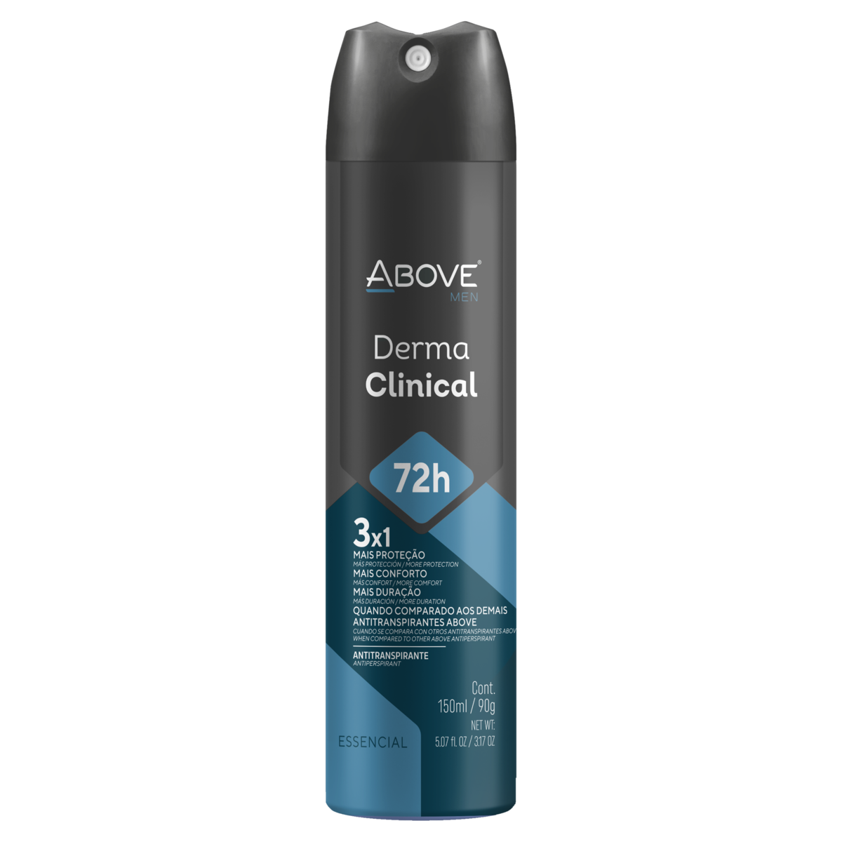 Antitranspirante Aerossol Essencial Above Men Derma Clinical 150ml Spray