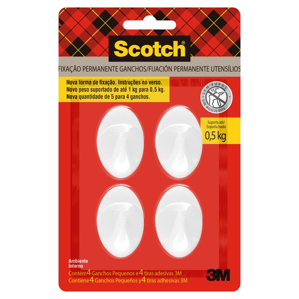 Gancho Scotch Com 4 Unidades - Pequeno