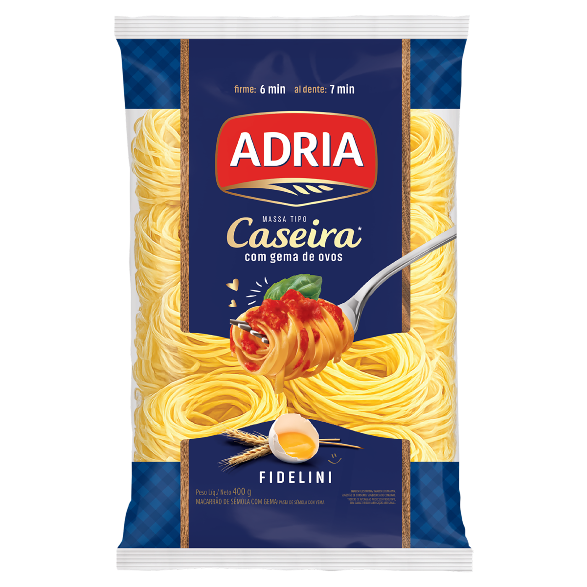 Macarrão de Sêmola Adria Caseiro Fidelini 400g