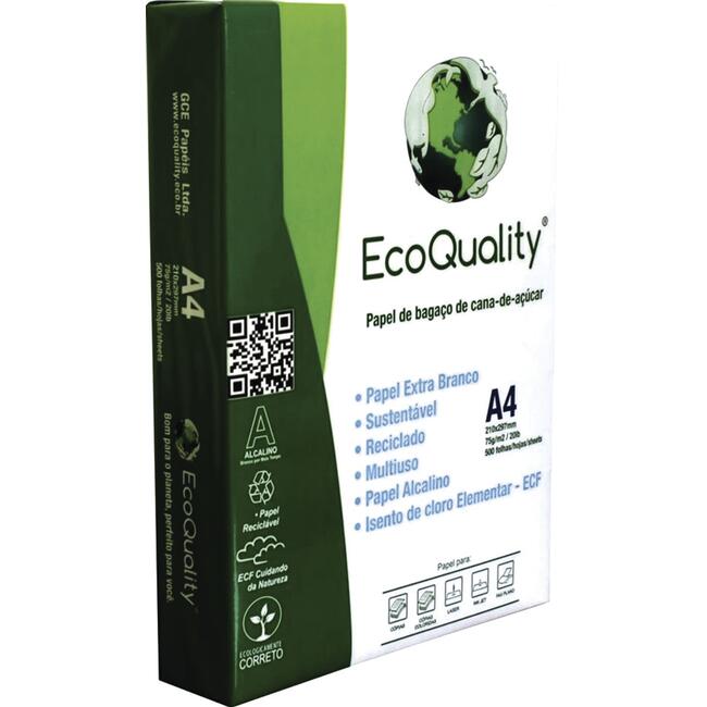 Papel Sulfite Eco Quality A4 75g Resma com 500 folhas