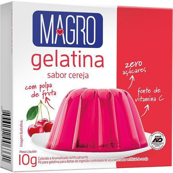 Gelatina Magro 10g - Sucralose - Cereja