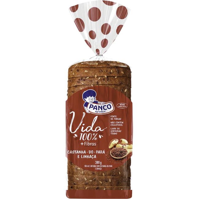 Pão de Forma Panco Vida 100% Castanha e Linhaça 380g