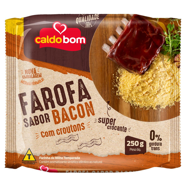 Farofa Pronta Caldo Bom 250g - Crocante - Bacon